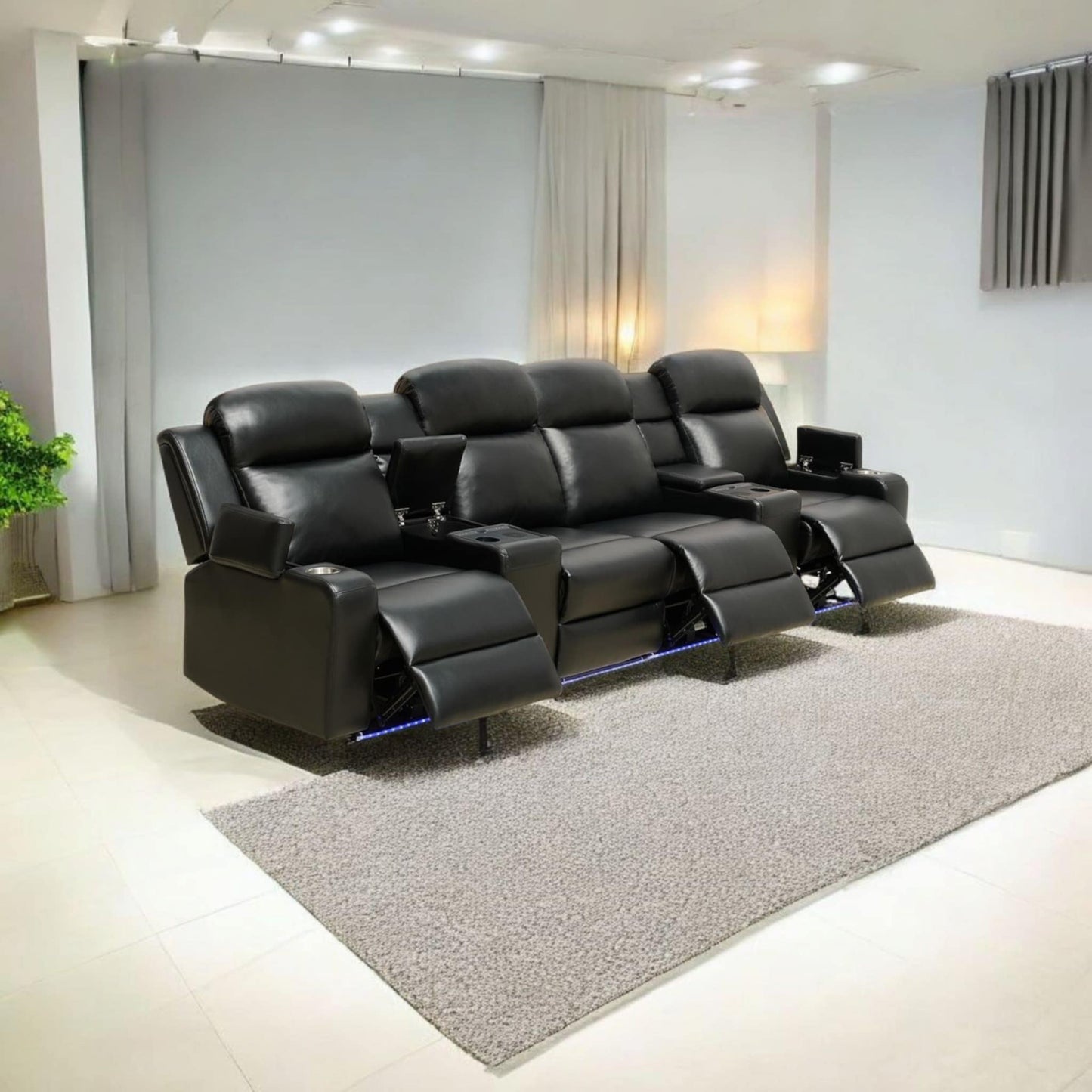 Nick 4 Seater 4 Electric Recliner Home Theater