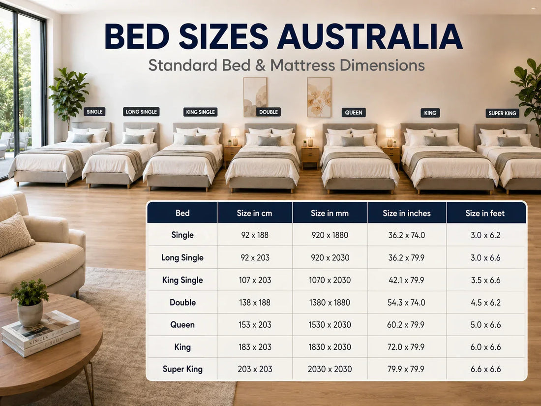 Australian Bed Size Guide: Standard Bed Dimensions, Mattress Sizes, Room Requirements & Costs