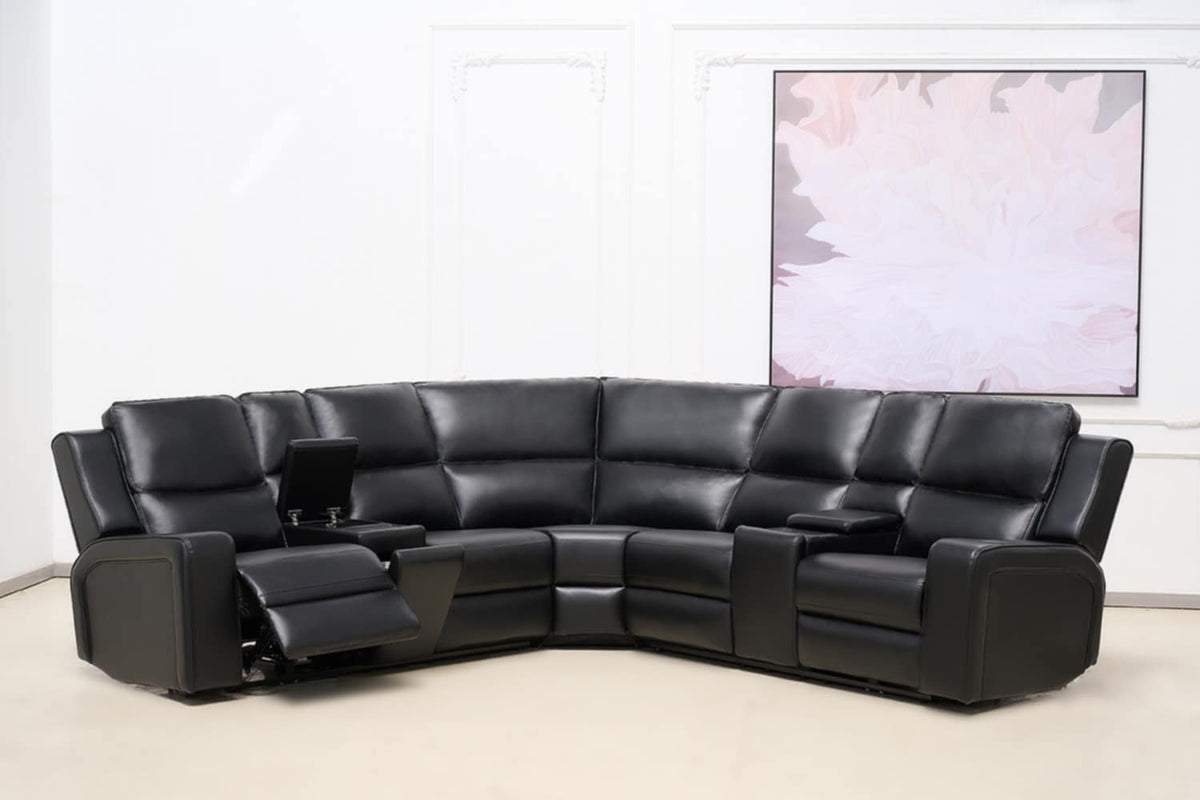 Elite 5-Seater Corner Modular 2 Console Wireless Chargers Electric Cup ...