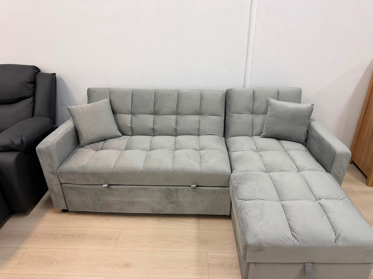 Anna Reversible Corner Sofa Bed – Reversible 3-Seater Sofa Bed | Light Grey