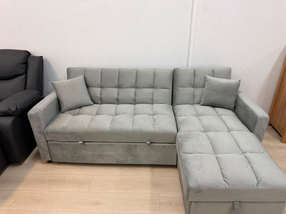 Anna Reversible Corner Sofa Bed – Reversible 3-Seater Sofa Bed | Light Grey