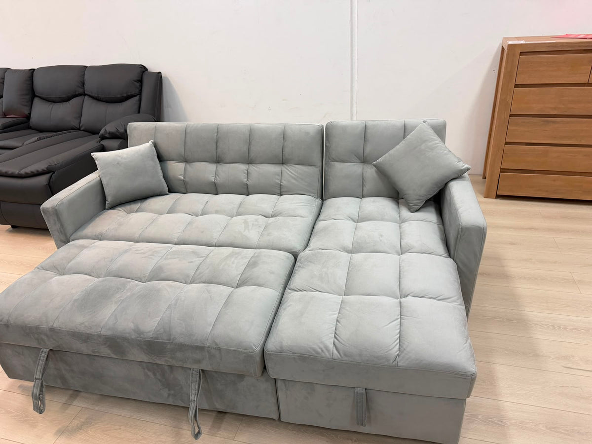 Anna Reversible Corner Sofa Bed – Reversible 3-Seater Sofa Bed | Light Grey