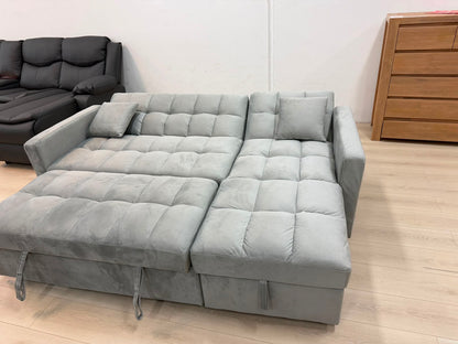 Anna Reversible Corner Sofa Bed – Reversible 3-Seater Sofa Bed | Light Grey