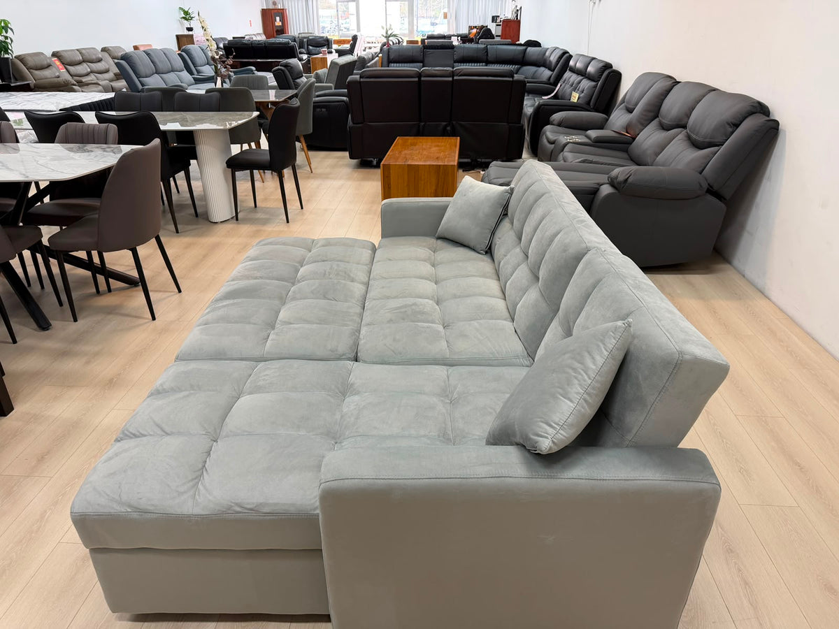 Anna Reversible Corner Sofa Bed – Reversible 3-Seater Sofa Bed | Light Grey