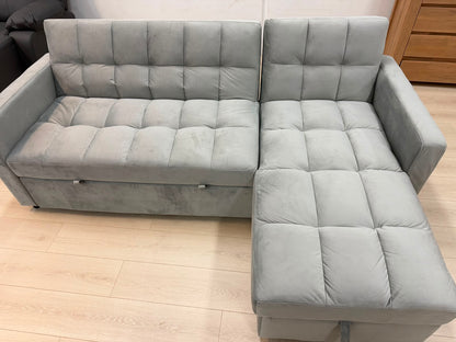 Anna Reversible Corner Sofa Bed – Reversible 3-Seater Sofa Bed | Light Grey