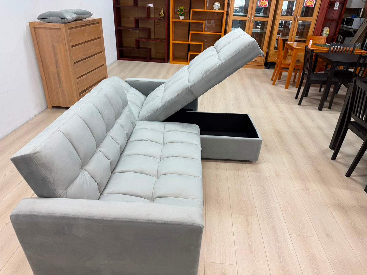 Anna Reversible Corner Sofa Bed – Reversible 3-Seater Sofa Bed | Light Grey