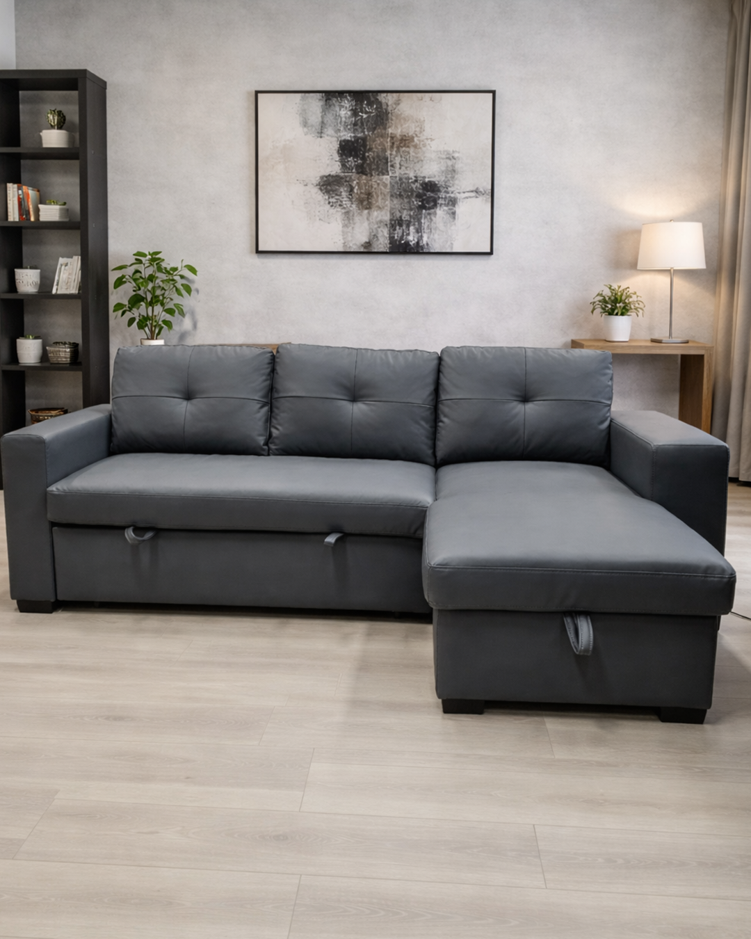 Anna Reversible Corner Sofa Bed – Reversible 3-Seater Sofa Bed | Light Grey