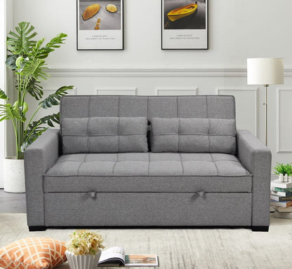 Nicol Click Clack & Pull-Out Sofa – 3-Seater Sofa Bed | Light Grey