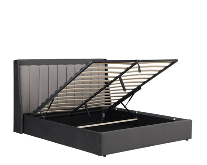 Riviera Channel™ Gas-Lift Storage Bed in Velvet Two-Tone