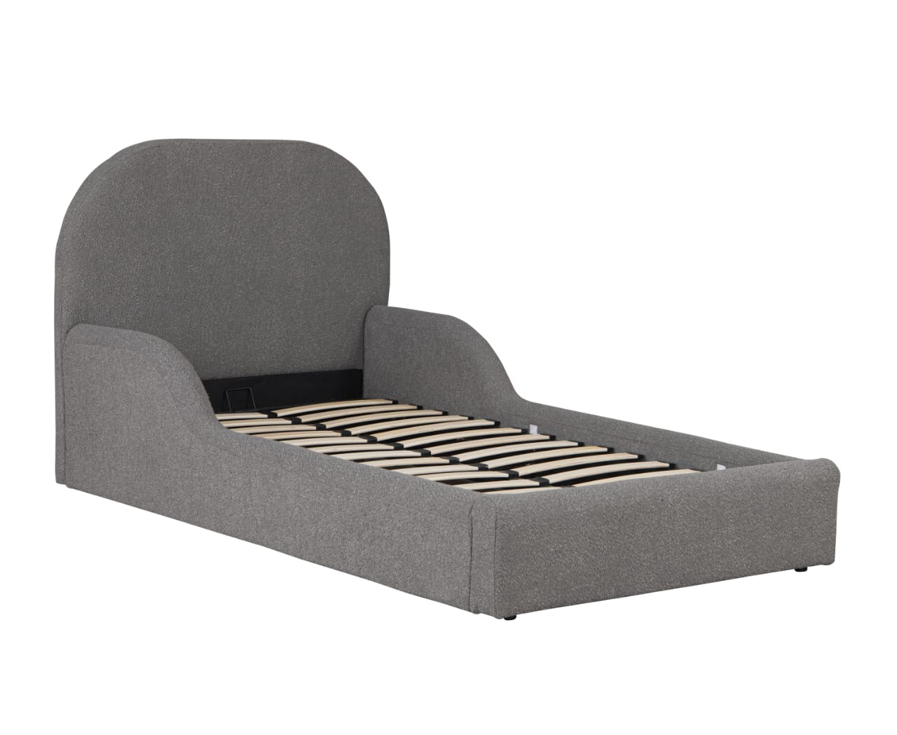 Bouclé Lift™ Storage Bed in Dark Grey